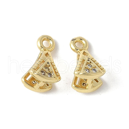 Brass Micro Pave Cubic Zirconia Ice Pick Pinch Bails KK-D324-42G-1