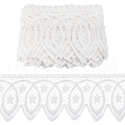 15 Yards Cotton Embroidery Flower Lace Ribbon OCOR-WH0086-91C-1