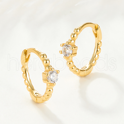 Vintage Elegant 925 Silver Cubic Zirconia Hoop Earrings AU2910-1-1