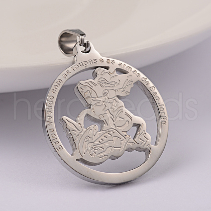 Non-Tarnish 304 Stainless Steel Pendants STAS-M245-10P-1