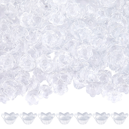 SOFPLATE 200Pcs Glass Bead Caps for Wind Chimes Making GLAA-SP0001-03B-1