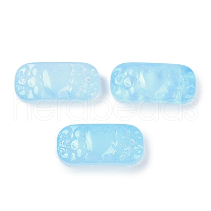 Spray Painted Transparent Glass Connector Charms X1-GLAA-H035-06H-1