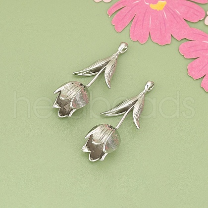 Three-Dimensional Flower Brass Pendants KK-V006-02P-02-1