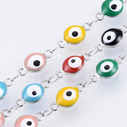 304 Stainless Steel Enamel Link Chains CHS-Q003-01-1