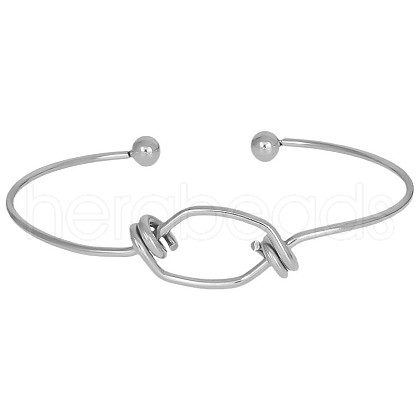 304 Stainless Steel Cuff Bangles for Women OM2706-1-1