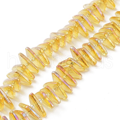 Electroplate Transparent Glass Beads Strands EGLA-R114-01E-1