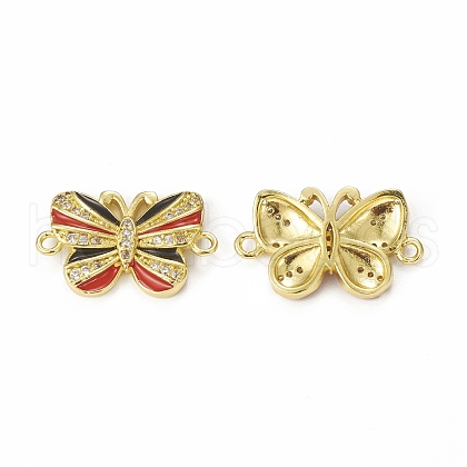 Brass Micro Pave Cubic Zirconia Connector Charms KK-E068-VB407-4-1