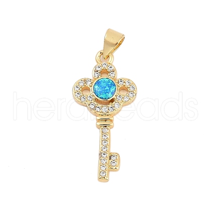 Brass Micro Pave Cubic Zirconia Pendants KK-I723-49D-G-1