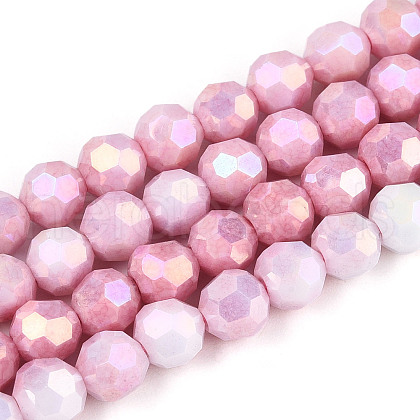 Electroplate Glass Beads Strands EGLA-T021-6mm-15-04-1