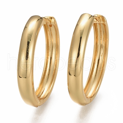 Brass Huggie Hoop Earrings EJEW-F260-01A-G-1