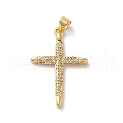 Rack Plating Brass Micro Pave Cubic Zirconia Pendants KK-A160-17G-1