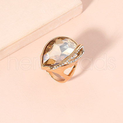 Alloy Rhinestone Finger Rings EW8675-4-1