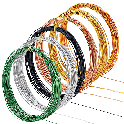 BENECREAT 6 Roll 6 Colors 10M Flat Aluminum Wire FIND-BC0013-42A-1