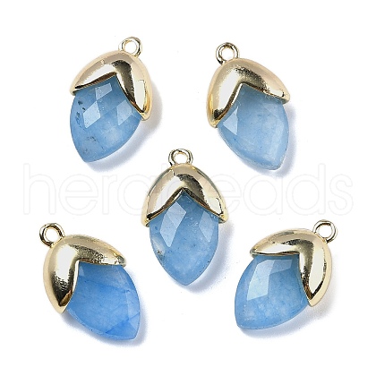 Natural Dyed Jade Imitation Aquamarine Pendants G-U019-03A-10-1