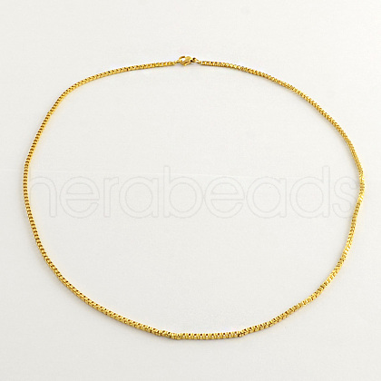 304 Stainless Steel Box Chain Necklaces X-NJEW-R223-01-1