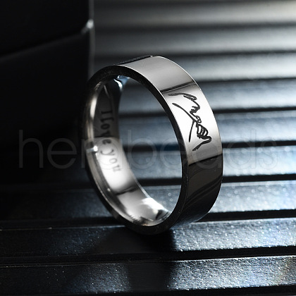 Hand in Hand Pattern 201 Stainless Steel Finger Couple Rings FS-WG9D6F9-09-1