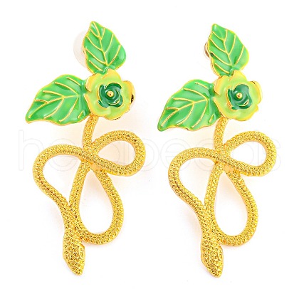 Saint Patrick's Day Theme Zinc Alloy Dangle Stud Earrings EJEW-Z030-02A-1