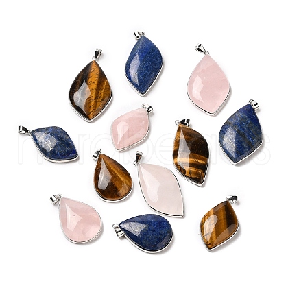 Natural Mixed Gemstone Pendants G-R486-03P-1