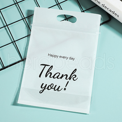 50Pcs Transparent Plastic Thank You Printed Cookies Zip Lock Bags PW-WG09E1A-09-1