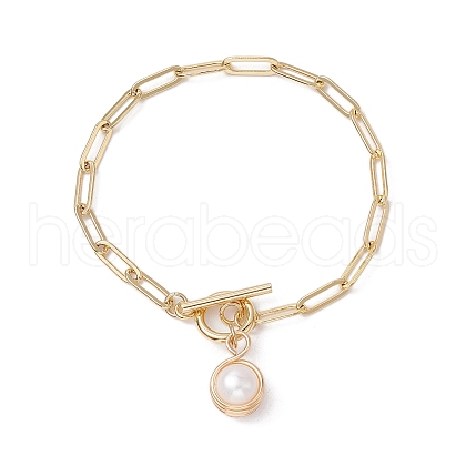 Mother's Day Jewellery Potato Natural Freshwater Pearl Charm Bracelets BJEW-JB10651-1