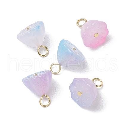Acrylic Lotus Pendants PALLOY-JF02712-07-1