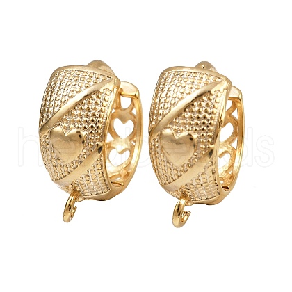 Brass Hoop Earring Findings KK-P310-34G-1