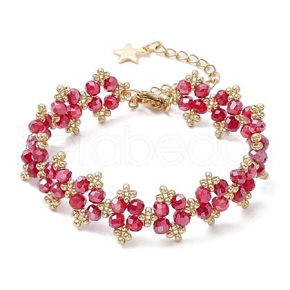 Glass Seed Beaded Bracelets for Women BJEW-MZ00117-1