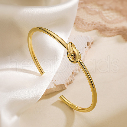 Brass Open Cuff Bangles BJEW-C070-06G-1