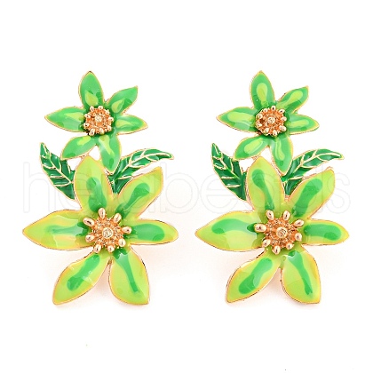 Saint Patrick's Day Theme Zinc Alloy Dangle Stud Earrings EJEW-Z030-01B-LG-1
