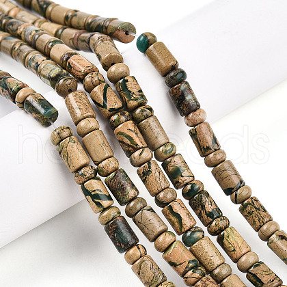 Natural Verdite Stone Beads Strands G-N346-03A-06-1