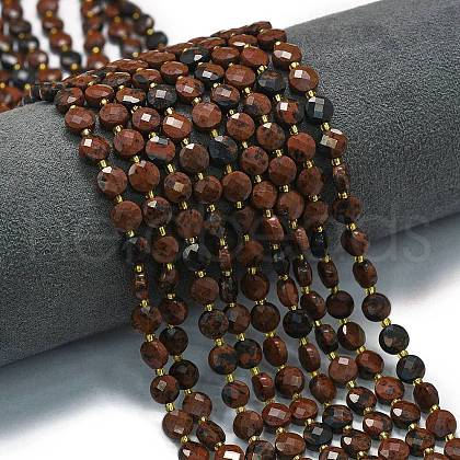 Natural Mahogany Obsidian Beads Strands G-K389-B73-01-1