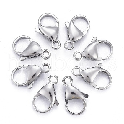 Tarnish Resistant 304 Stainless Steel Lobster Claw Clasps X-STAS-AB15-1