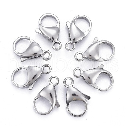 304 Stainless Steel Lobster Claw Clasps X-STAS-AB15-1