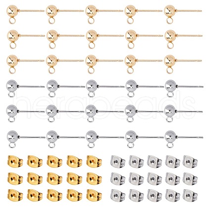 SUNNYCLUE 304 Stainless Steel Ear Stud Components STAS-SC0001-17-1