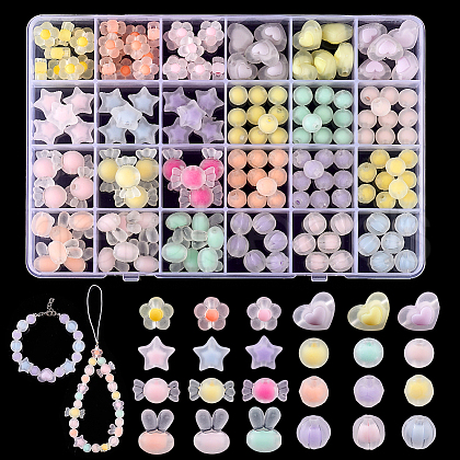   168Pcs 24 Style Transparent Acrylic Beads TACR-PH0001-45-1