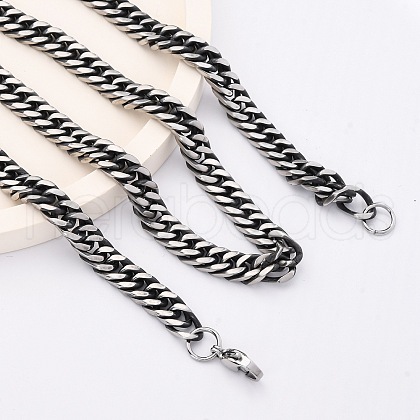 6MM 201 Stainless Steel Twisted Cuban Link Chain Necklaces NJEW-Q013-13A-1