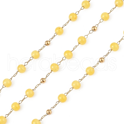 Dyed Natural Jade Round Beaded Chain CHS-C006-01I-1