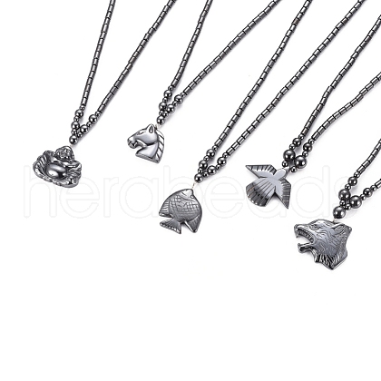 Non-magnetic Synthetic Hematite Necklaces NJEW-G331-05-1