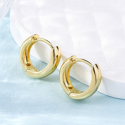 Brass Huggie Hoop Earrings EJEW-F260-06G-1