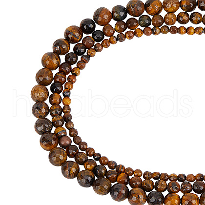   3 Strands 3 Styles Natural Tiger Eye Beads Strands G-PH0002-51-1