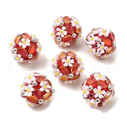 Handmade Polymer Clay Rhinestone Beads FIND-NH0001-15C-1