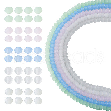 5 Strand 5 Colors Imitation Jade Glass Beads Strands EGLA-TA0001-51-1