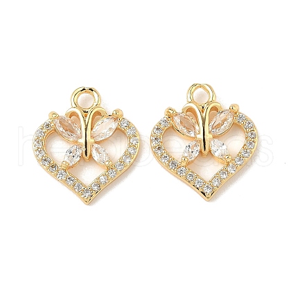 Brass Micro Pave Cubic Zirconia Pendants KK-D373-01E-G-1