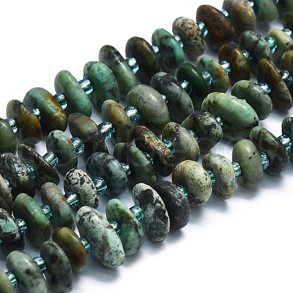 Natural African Turquoise(Jasper) Beads Strands G-K245-H14-03-1