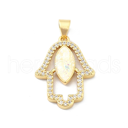 Brass Micro Pave Clear Cubic Zirconia Pendants KK-A221-07G-1