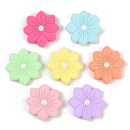 Flower Food Grade Silicone Focal Beads SIL-A011-02E-1