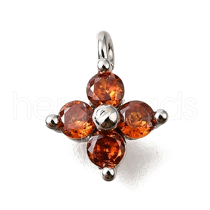 Brass Micro Pave Cubic Zirconia Pendants KK-D356-07C-P-1