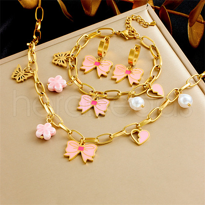 Resin Pendant Necklace & Hoop Earring & Charm Bracelet FS-WG6B041-08-1