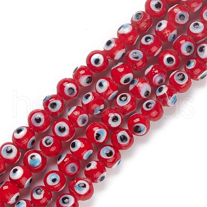 Handmade Evil Eye Lampwork Bead Strands LAMP-M015-02A-1