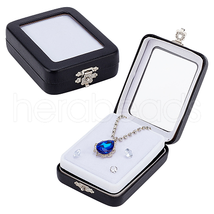 PU Leather Jewelry Gift Storage Box AJEW-WH0475-04B-1